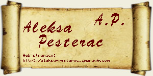 Aleksa Pešterac vizit kartica